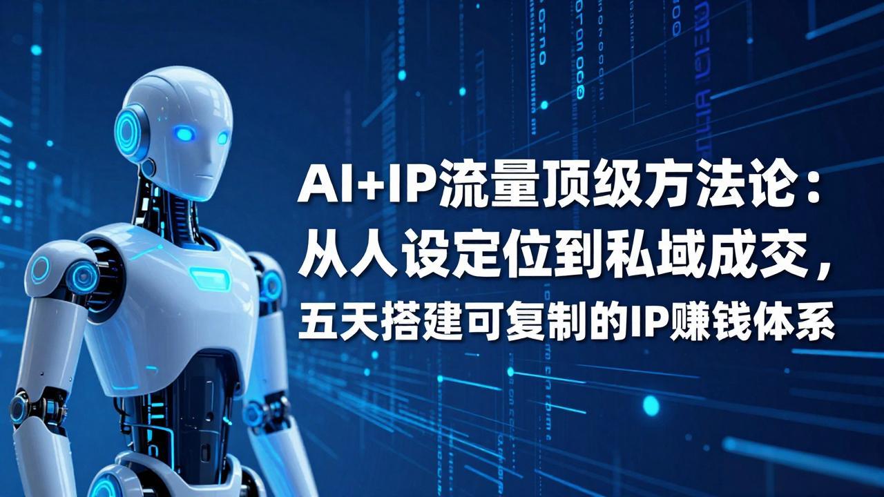 AI+IP顶级方法论：从人设定位到私域成交，五天搭建可复制的IP赚钱体系-鸿途网创资源站
