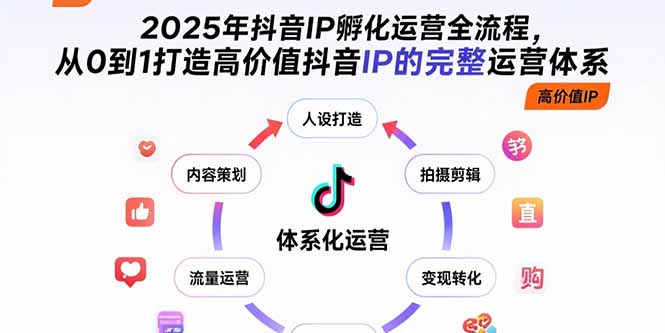 2025年抖音IP孵化运营全流程，从0到1打造高价值抖音IP的完整运营体系-鸿途网创资源站
