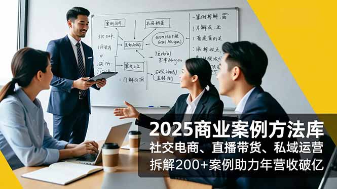 2025商业案例方法库，社交电商、直播带货、私域运营，拆解200+案例助力年营收破亿-鸿途网创资源站