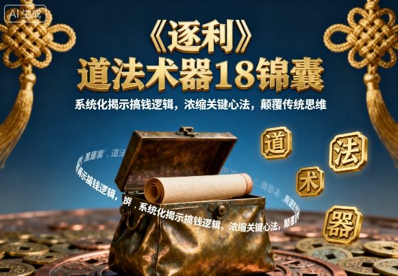 《逐利》道法术器18锦囊，系统化揭示搞钱逻辑，浓缩关键心法，颠覆传统思维-鸿途网创资源站