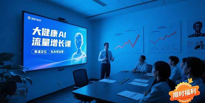 大健康AI流量增长课8.0，赛道定位方法论，AI数字人内容生产，私域转化运营-鸿途网创资源站
