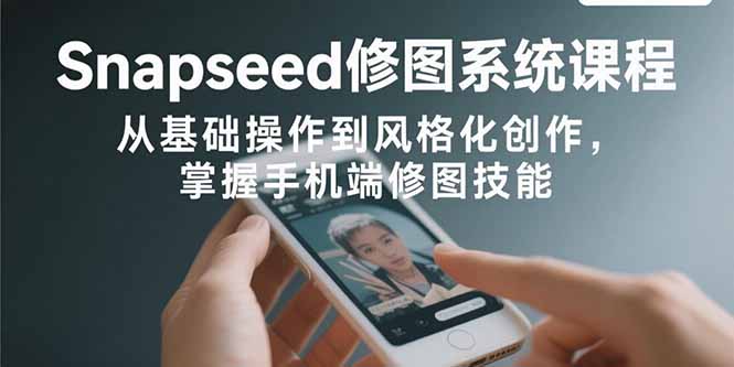 Snapseed修图系统课程：从基础操作到风格化创作，掌握手机端修图技能-鸿途网创资源站