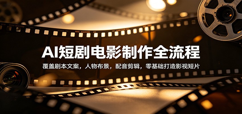 AI短剧电影制作全流程：覆盖剧本文案，人物布景，配音剪辑，零基础打造影视短片-鸿途网创资源站