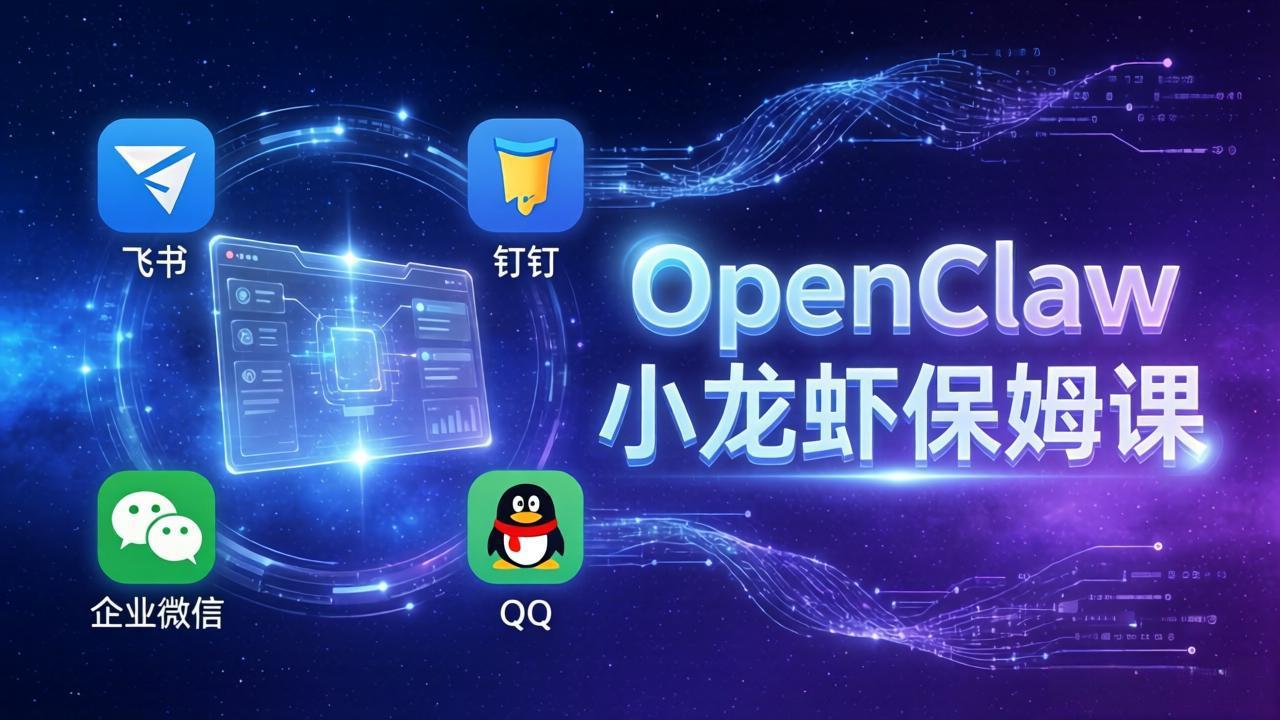 OpenClaw小龙虾保姆课： Windows/macOS/Linux/Docker全系统安装，飞书+钉钉+企业微信+QQ 全接入-鸿途网创资源站