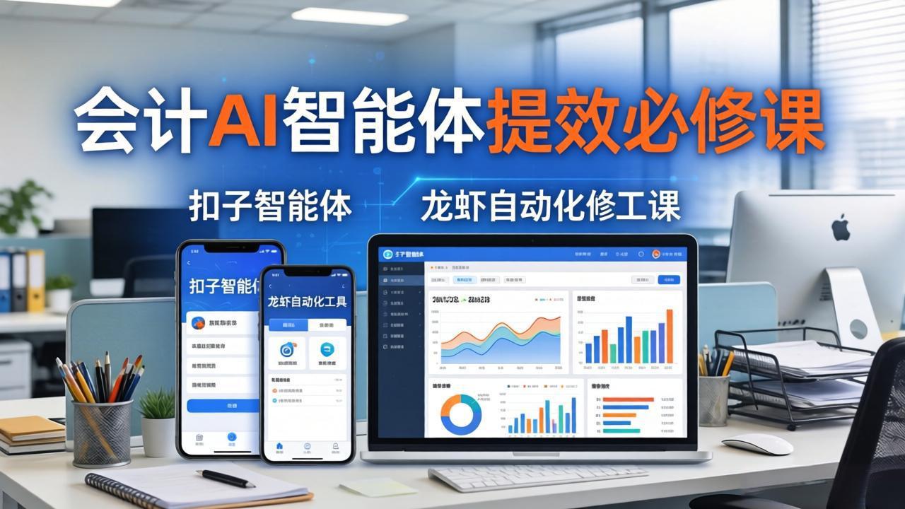 财务会计AI智能体提效必修课：扣子智能体+龙虾自动化+报表分析，一站式提升财务工作效率-鸿途网创资源站