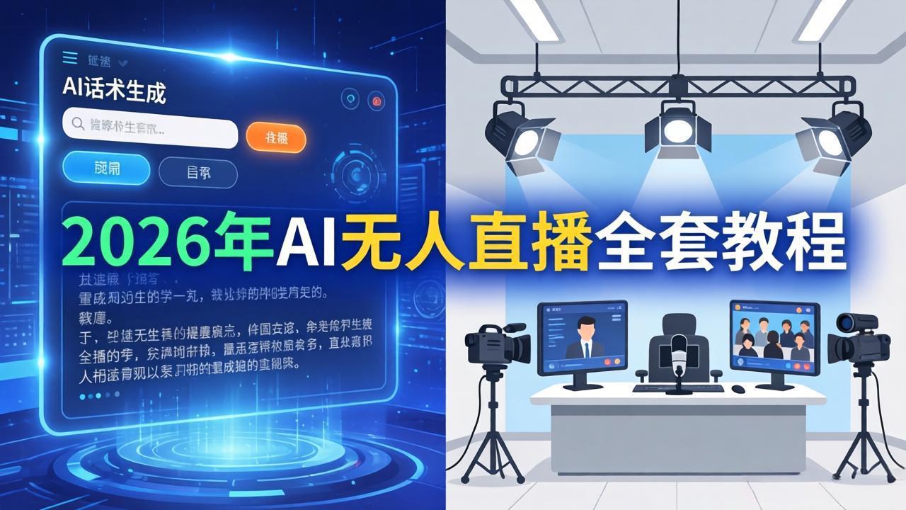 2026年AI无人直播全套教程：OBS安装+软件配置+直播间搭建+话术生成+一键开播实操-鸿途网创资源站