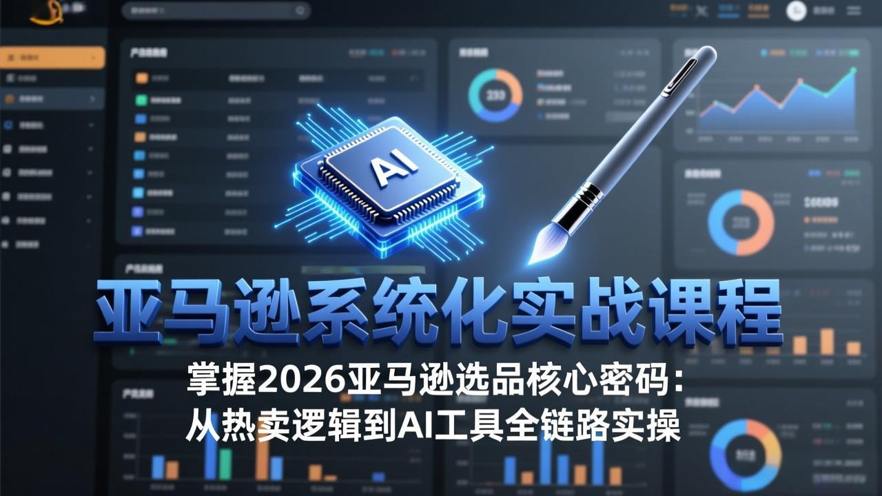 亚马逊系统化实战课-更新3月：2026最新选品方法论，从热卖原因分析到AI作图，提升选品成功率-鸿途网创资源站