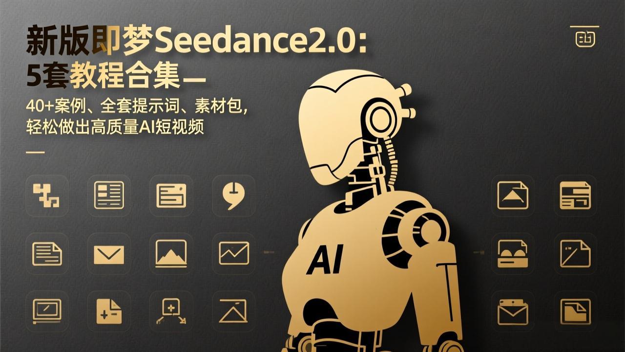 新版即梦Seedance2.0：5套教程合集，40+案例、全套提示词、素材包，轻松做出高质量AI短视频-鸿途网创资源站