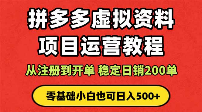 拼多多开店运营课程： 蓝海变现玩法，轻松实现睡后收入 零基础小白也可…-鸿途网创资源站