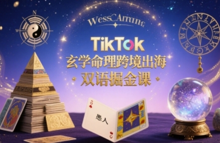 TikTok玄学命理跨境出海双语掘金课，手把手教你用命理知识精准直击海外用户痛点-鸿途网创资源站
