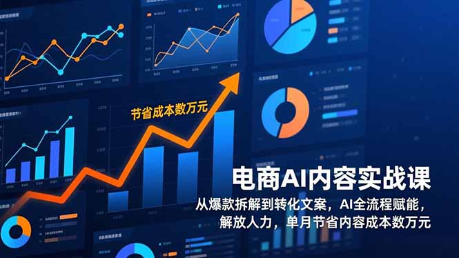 电商AI内容实战课，从爆款拆解到转化文案，AI全流程赋能，解放人力，单月节省内容成本数万元-鸿途网创资源站