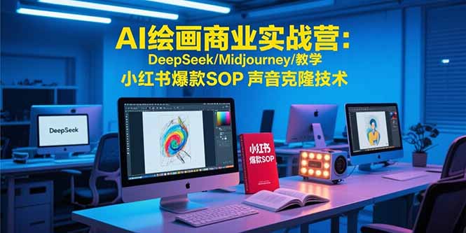 AI绘画商业实战营：DeepSeek/Midjourney/教学 小红书爆款SOP 声音克隆技术-鸿途网创资源站