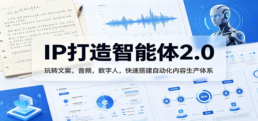 IP打造智能体2.0：玩转文案，音频，数字人，快速搭建自动化内容生产体系-鸿途网创资源站