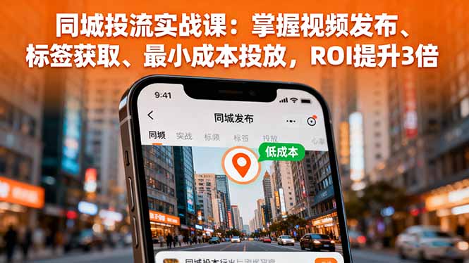 同城投流实战课：掌握视频发布、标签获取、最小成本投放，ROI提升3倍-鸿途网创资源站