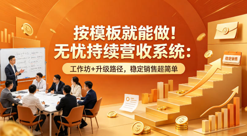 按模板就能做！无忧持续营收系统：工作坊+升级路径，稳定销售超简单【原创双语字幕】-鸿途网创资源站