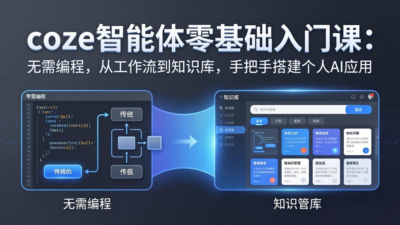 coze智能体零基础入门课：无需编程，从工作流到知识库，手把手搭建个人AI应用-鸿途网创资源站
