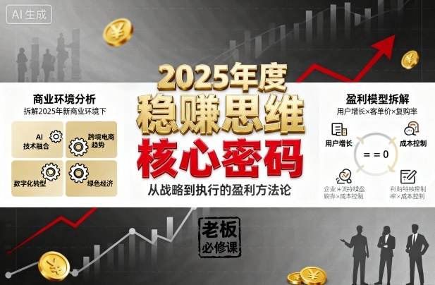 2025年度稳賺思维老板创业营，拆解2025年新商业环境下，企业实现持续盈利的核心密码-鸿途网创资源站