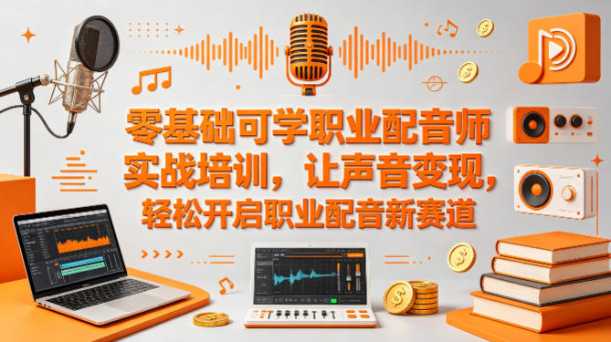 零基础可学职业配音师实战培训，让声音变现，轻松开启职业配音新赛道-鸿途网创资源站