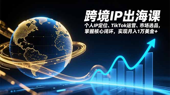 跨境IP出海课，个人IP定位、TikTok运营、市场选品，掌握核心闭环，实现月入1万美金+-鸿途网创资源站