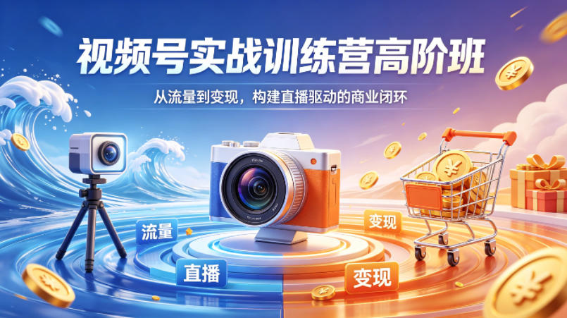 视频号实战训练营高阶班，从流量到变现，构建直播驱动的商业闭环(26年4月)-鸿途网创资源站