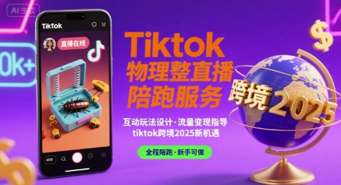 Tiktok物理整蛊直播陪跑服务-tiktok跨境2025-鸿途网创资源站