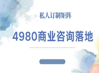 4980商业咨询师落地课程-ip运营高客单教程-鸿途网创资源站