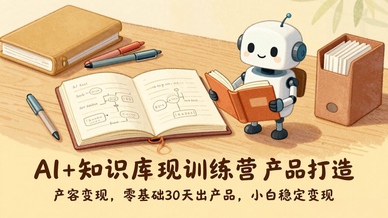 AI+知识库变现训练营，产品打造、内容创作、全平台变现，零基础30天出产品，小白稳定变现-鸿途网创资源站