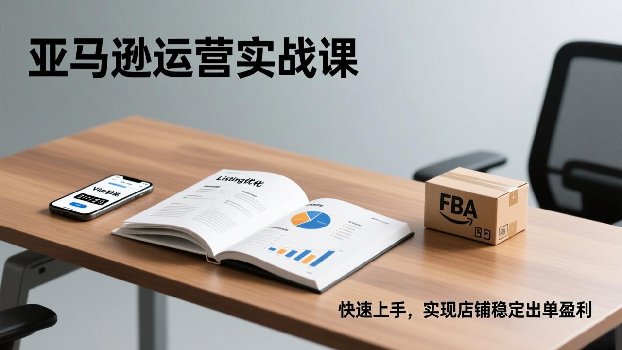 亚马逊运营实战课，Listing优化、Vine秒杀、FBA发货，快速上手，实现店铺稳定出单盈利-鸿途网创资源站