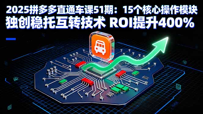 2025拼多多直通车课51期：15个核心操作模块 独创稳托互转技术 ROI提升400%-鸿途网创资源站