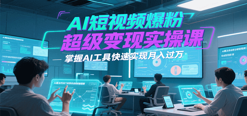 AI短视频爆粉超级变现实操课，掌握AI工具快速实现月入过万-鸿途网创资源站