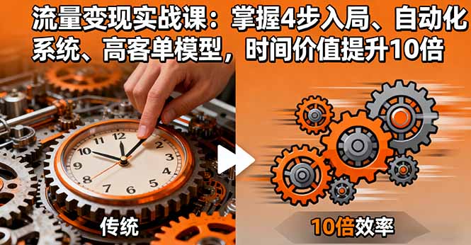 流量变现实战课：掌握4步入局、自动化系统、高客单模型，时间价值提升10倍-鸿途网创资源站