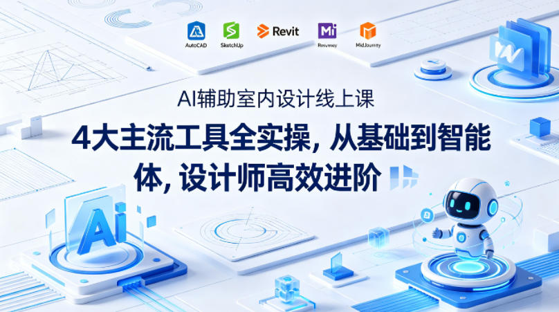 AI辅助室内设计线上课｜4大主流工具全实操，从基础到智能体，设计师高效进阶-鸿途网创资源站