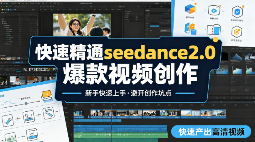 快速精通seedance2.0爆款视频创作，快速产出高清视频，避开大量创作坑点，新手也能快速上手-鸿途网创资源站