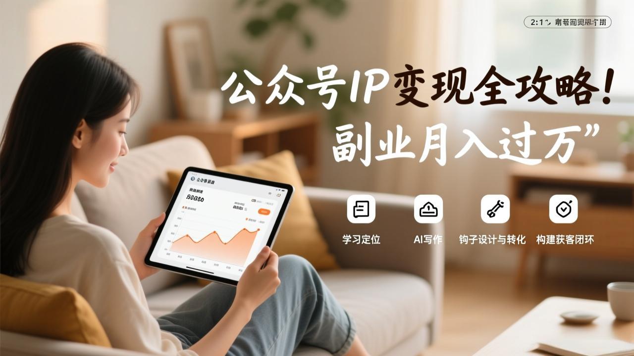 公众号IP变现全攻略，学习定位、AI写作、钩子设计与转化，构建获客闭环，副业月入过万-鸿途网创资源站