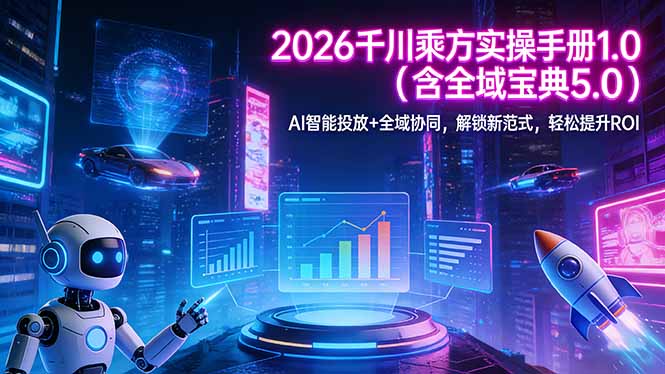 2026 千川乘方实操手册 1.0(含全域宝典 5.0-鸿途网创资源站