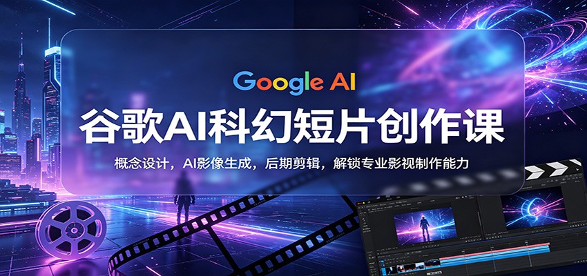 谷歌AI科幻短片创作课：概念设计，AI影像生成，后期剪辑，解锁专业影视制作能力-鸿途网创资源站