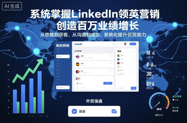 系统掌握LinkedIn领英营销，创造百万业绩增长，从思维到获客，从沟通到成交，系统化提升外贸能力-鸿途网创资源站