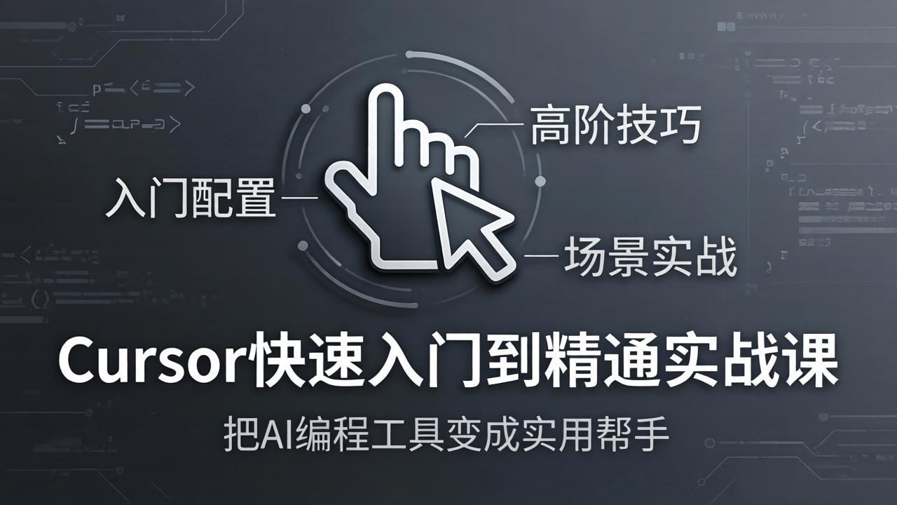 Cursor快速入门到精通实战课：入门配置+高阶技巧+场景实战，把AI编程工具变成实用帮手-鸿途网创资源站