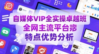 自媒体VIP全实操卓越班，全网主流平台特点优势分析-鸿途网创资源站