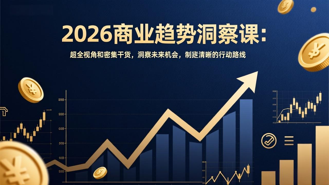 2026商业趋势洞察课：超全视角和密集干货，洞察未来机会，制定清晰的行动路线-鸿途网创资源站