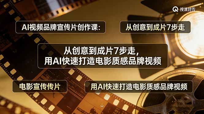 AI视频品牌宣传片创作课：从创意到成片7步走，用AI快速打造电影质感品牌视频-鸿途网创资源站