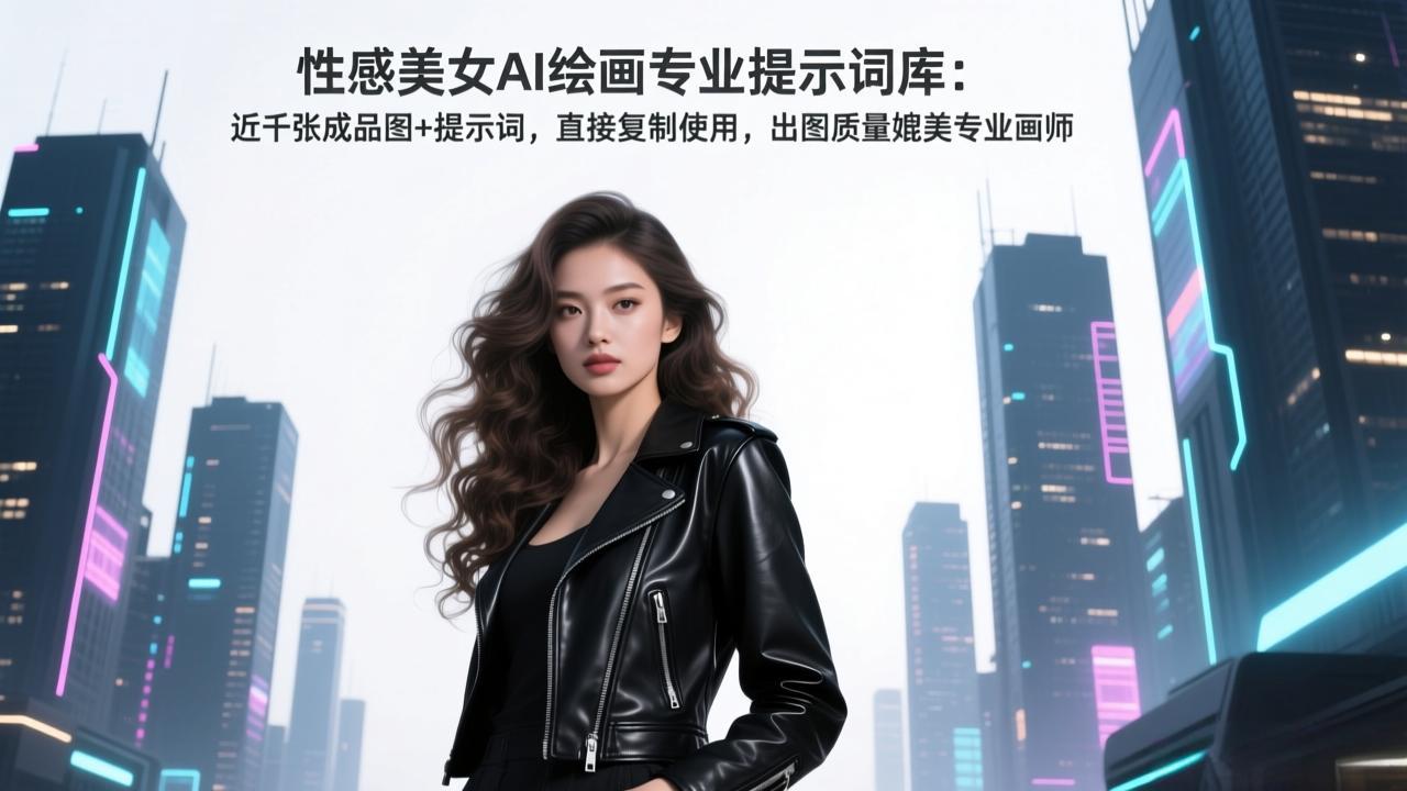 性感美女AI绘画专业提示词库：近千张成品图+提示词，直接复制使用，出图质量媲美专业画师-鸿途网创资源站