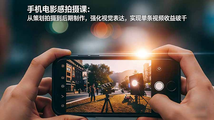 手机电影感拍摄课：从策划拍摄到后期制作，强化视觉表达，实现单条视频收益破千-鸿途网创资源站