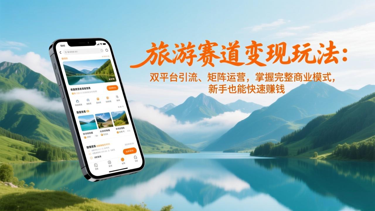 旅游赛道变现玩法：双平台引流、矩阵运营，掌握完整商业模式，新手也能快速赚钱-鸿途网创资源站