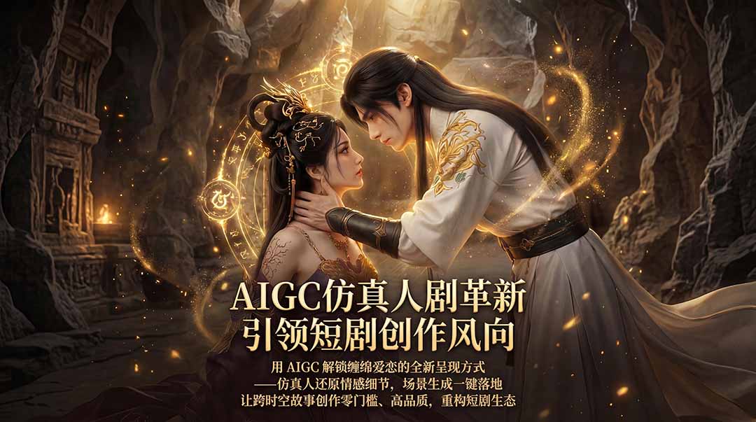 AIGC 仿真人短剧创作革新，解锁仙侠爱恋全新呈现，一键出高质场景，零门槛打造爆款剧集-鸿途网创资源站