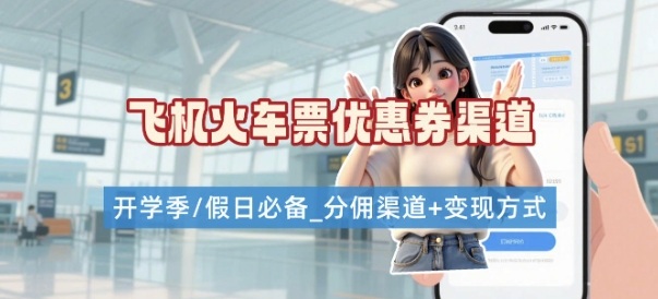 学生党必看！机票火车票优惠券申请渠道 + 项目打法，开学季节日速存-鸿途网创资源站