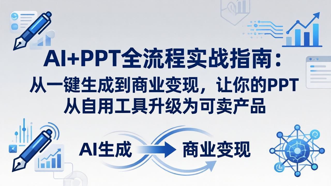 AI+PPT全流程实战指南-更新4月21：从一键生成到商业变现，让你的PPT从自用工具升级为可卖产品-鸿途网创资源站