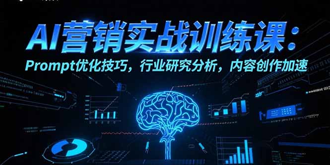 AI营销实战训练课：Prompt优化技巧，行业研究分析，内容创作加速-鸿途网创资源站