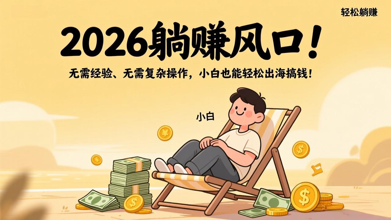 2026躺赚风口！无需经验、无需复杂操作，小白也能轻松出海搞钱！-鸿途网创资源站