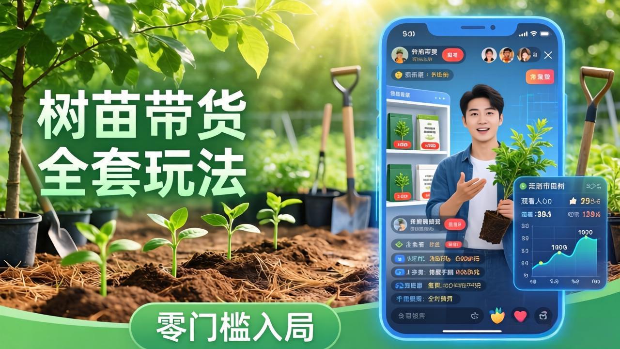 视频号AI树苗带货全套玩法:零门槛入局,掌握豆包、千问等AI工具制作树苗视频的全套流程-鸿途网创资源站